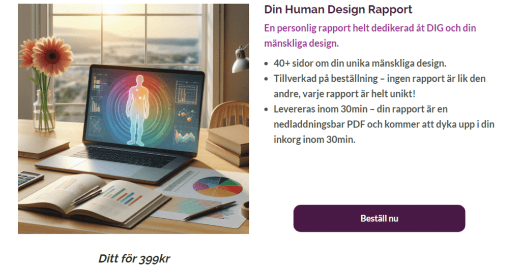 40-sidor Human Design Rapport