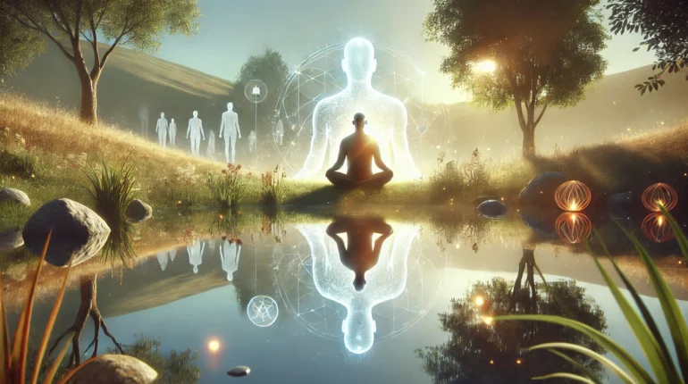 meditating in a tranquil